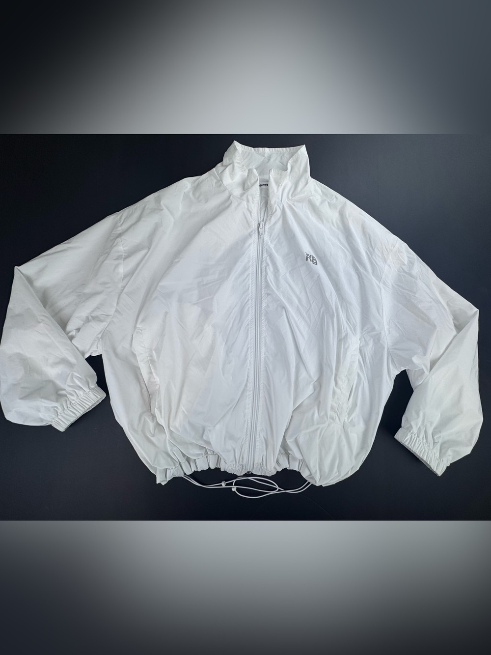 Alexander Wang White Lightweight Bomber Windbreaker Jacket large
